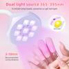 YIKOOLIN UV Gel Nail Lamp LED Nail Dryer Rechargeable Sensing Touch Control Fast Drying Nail Light 360° Bendable Table Lamp