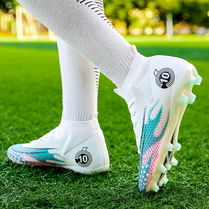 Unisex Fashion Outdoor High-Top Sport Fußballschuhe Leder Fußballschuhe für Kinder