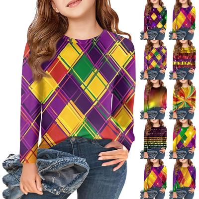 Mädchen Langarm T-Shirts Kinder Herbst Tops Rundhals Bedruckt Basic T-Shirts