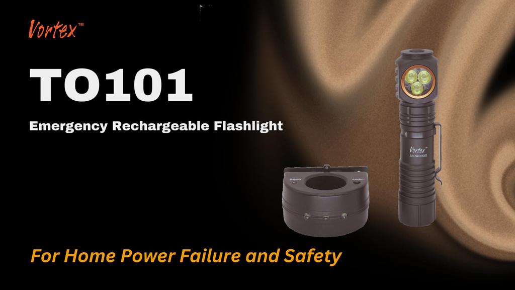 Vortex TO101 Work and Emergency Rechargeable Flashlight with Charging Side Magnetic Max 1200 Lumens 2-in-1 Dock, 7/24 Lighting, Base,