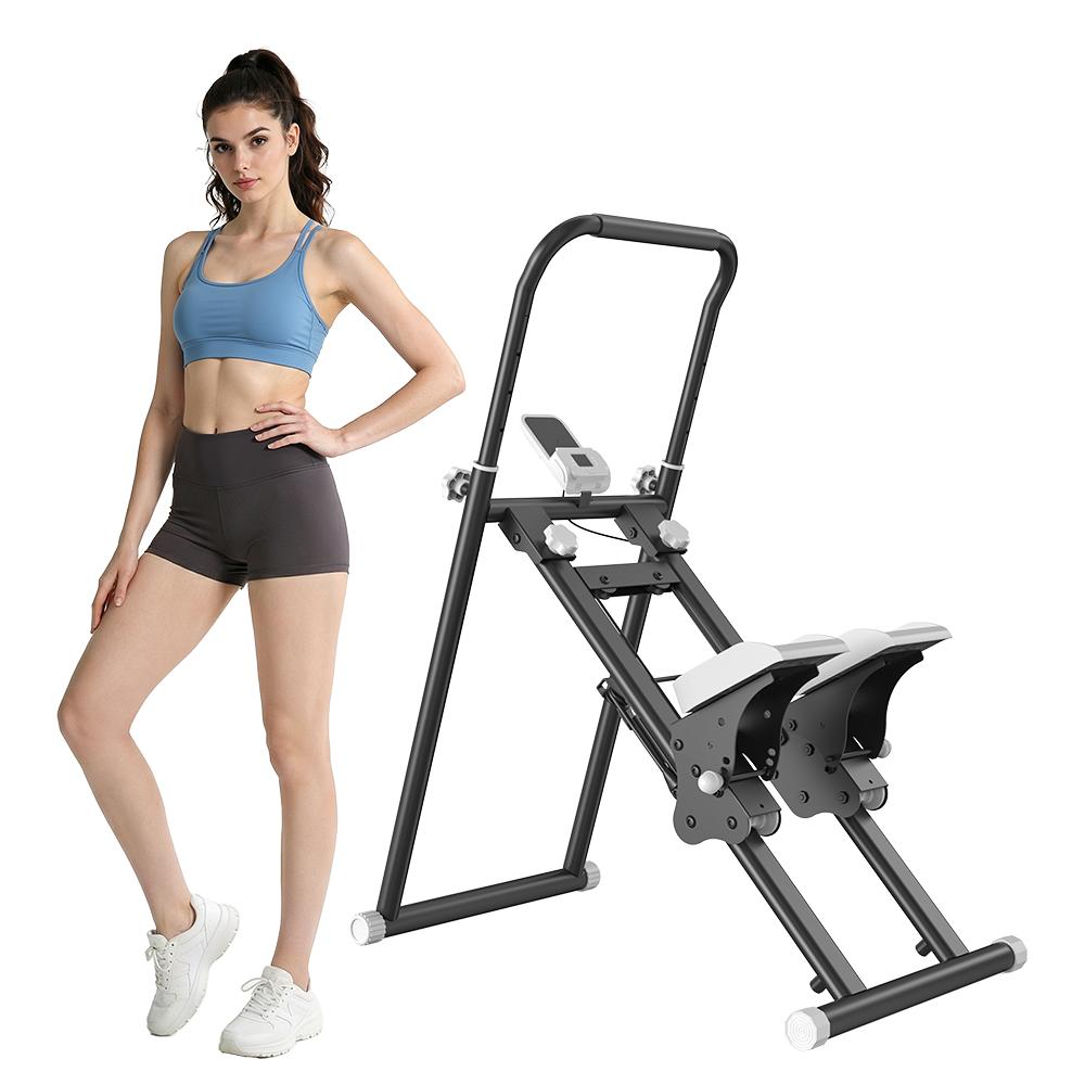 Formill QK7906 Stair Stepper, 3-Level Adjustable Handlebar & Pedals, Foldable Vertical Climber with LED Display