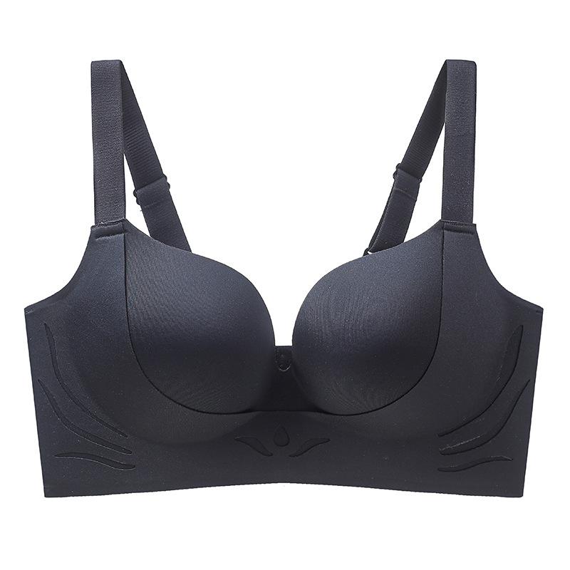 

Traceless gathering, women s thin cup, big chest, small lifting, stable, no steel ring text, bra side closure to prevent sagging 44/100bc thin cup чорний