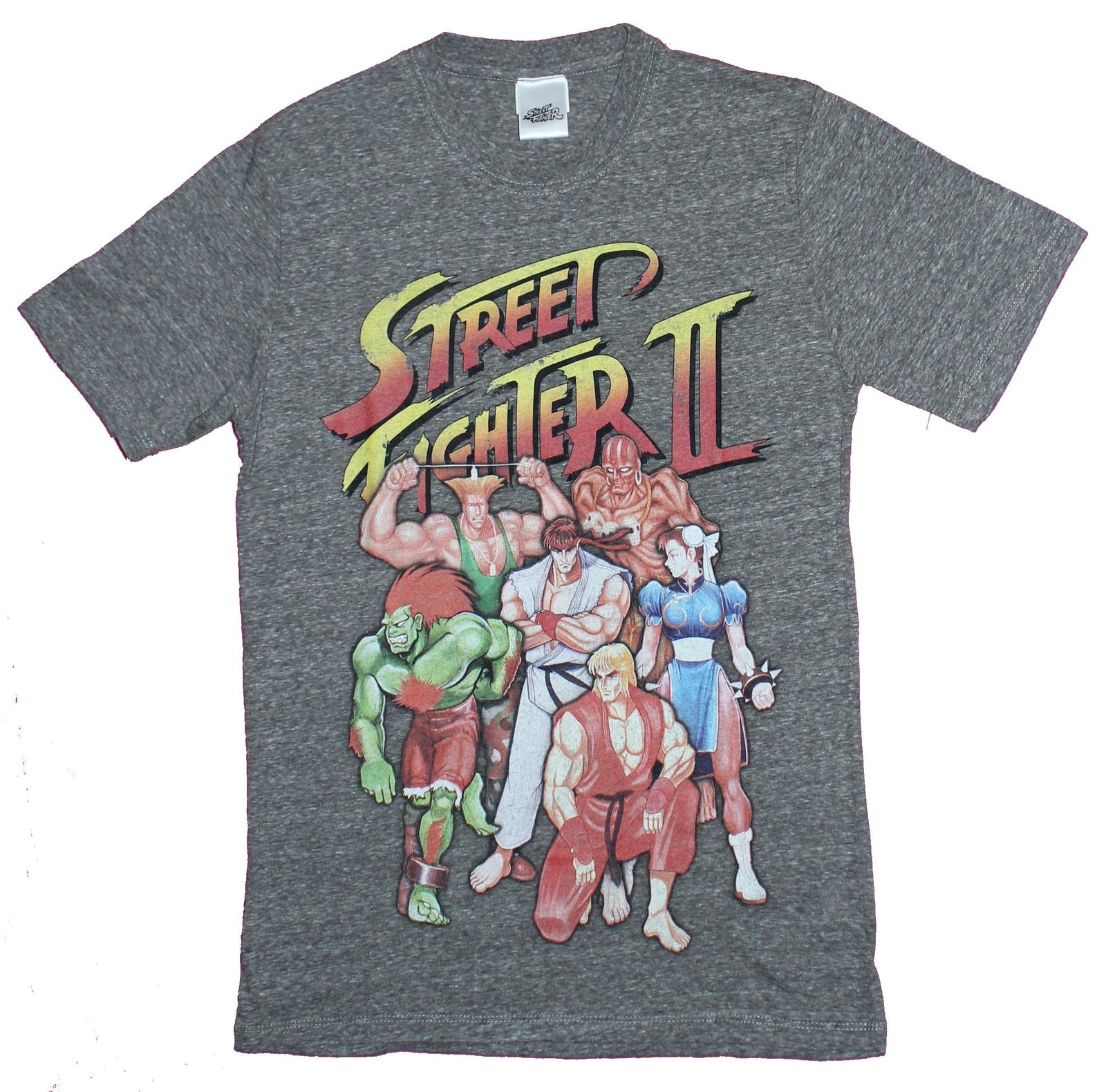 Street Fighter II Adult New T-shirt Classic 6 Character Cast Under Logo L