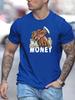Hip Hop Money Cash Unisexs Crew Neck Cotton T Shirt Tattoo Hands With Banknote Print Short Sleeve Urban Casual Street Fashion Top