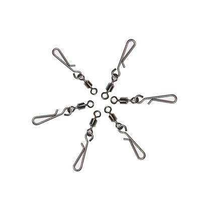 To 10# Solid Ring  Fishing Snap Connector with Pin Rolling Swivel Heavy Duty Ball  Bearing Barrel