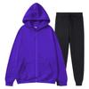 Men's Cross-border Autumn Winter Comfort Zip-Up Velvet Hoodie & Jacket Set