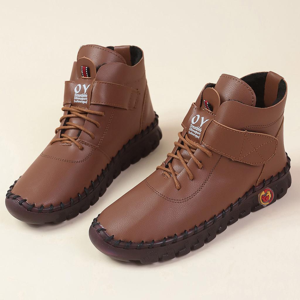 Damskie jesienno-zimowe płaskie buty z okrągłą główką