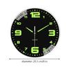 8 Inch Glow in The Dark Clocks Battery Operated Silent Non-Ticking Wall Clocks Luminous Wall Clock for Living Room Bedroom Decor