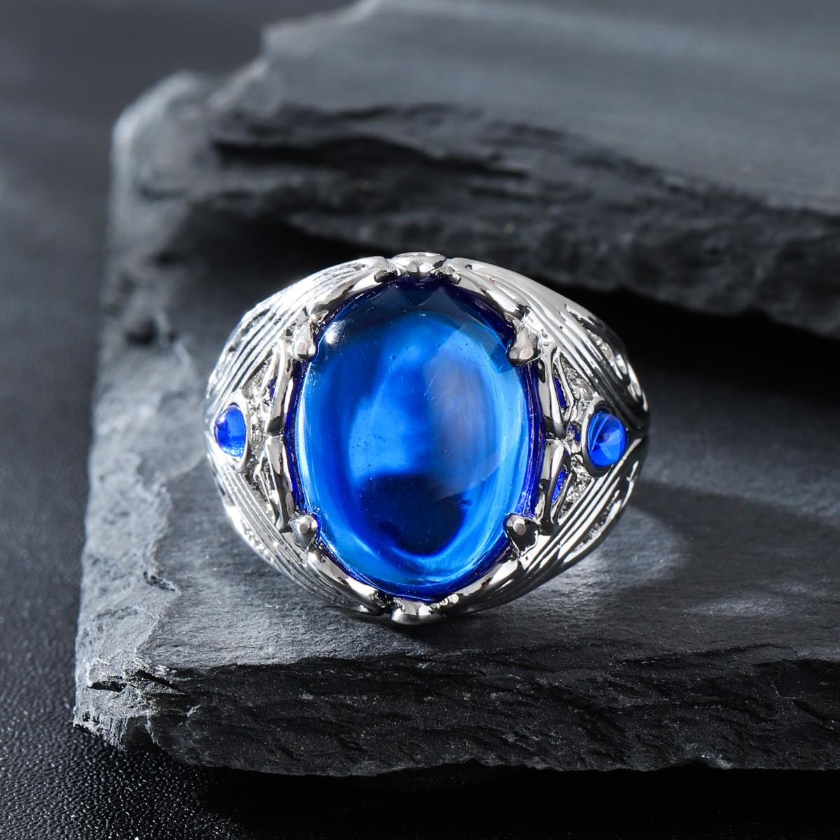

European Style Men s Sapphire Ring High Quality Classic Fashion Party Jewelry Engagement or Gift 7 синий