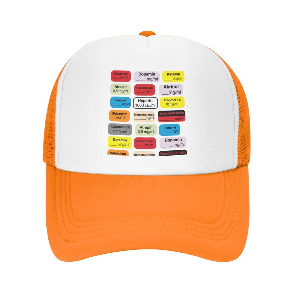 Personalized Anesthesia Medication Labels Trucker Hat Women Men Adjustable Unisex Medical Nurse Baseball Cap Summer Dad Hat