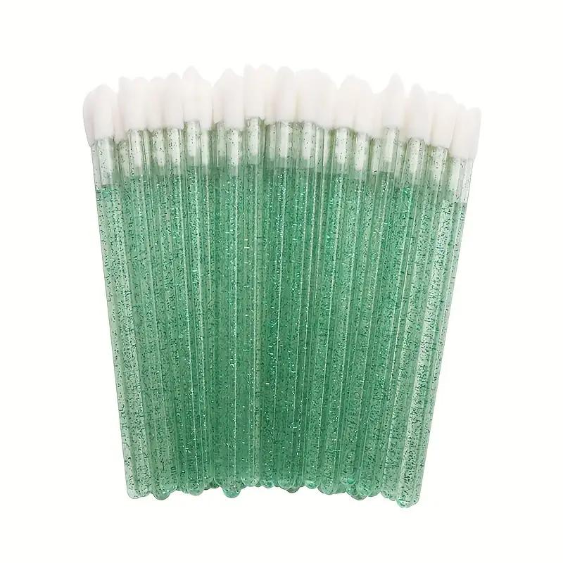 50 Pcs Disposable Lip Brush Crystal Eyelash Extension Mascara Applicator Lipstick Wands Set Women MakeUp Brushes Tools