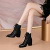 New Women's Shoes: Retro, Thick-heeled, Soft-top, Pointed-toe Lace-up Mid-heel Boots and Ankle Boots