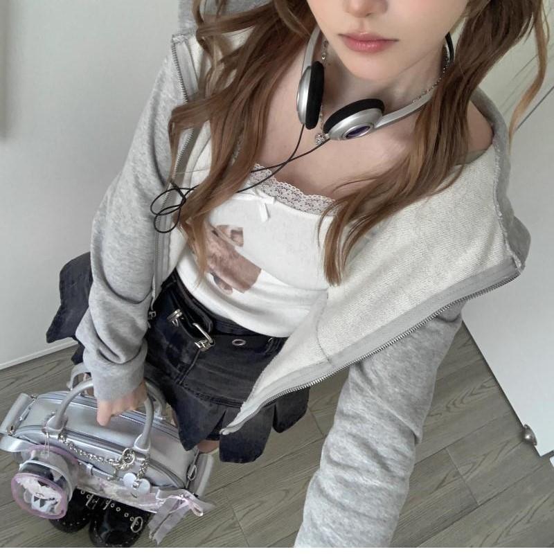 JIAERDI Japanese Silver Ita Bags Women Sweet Cool Girls Pu Leather Bowling Bag Handbag Female Harajuku Aesthetic Underarm Bag