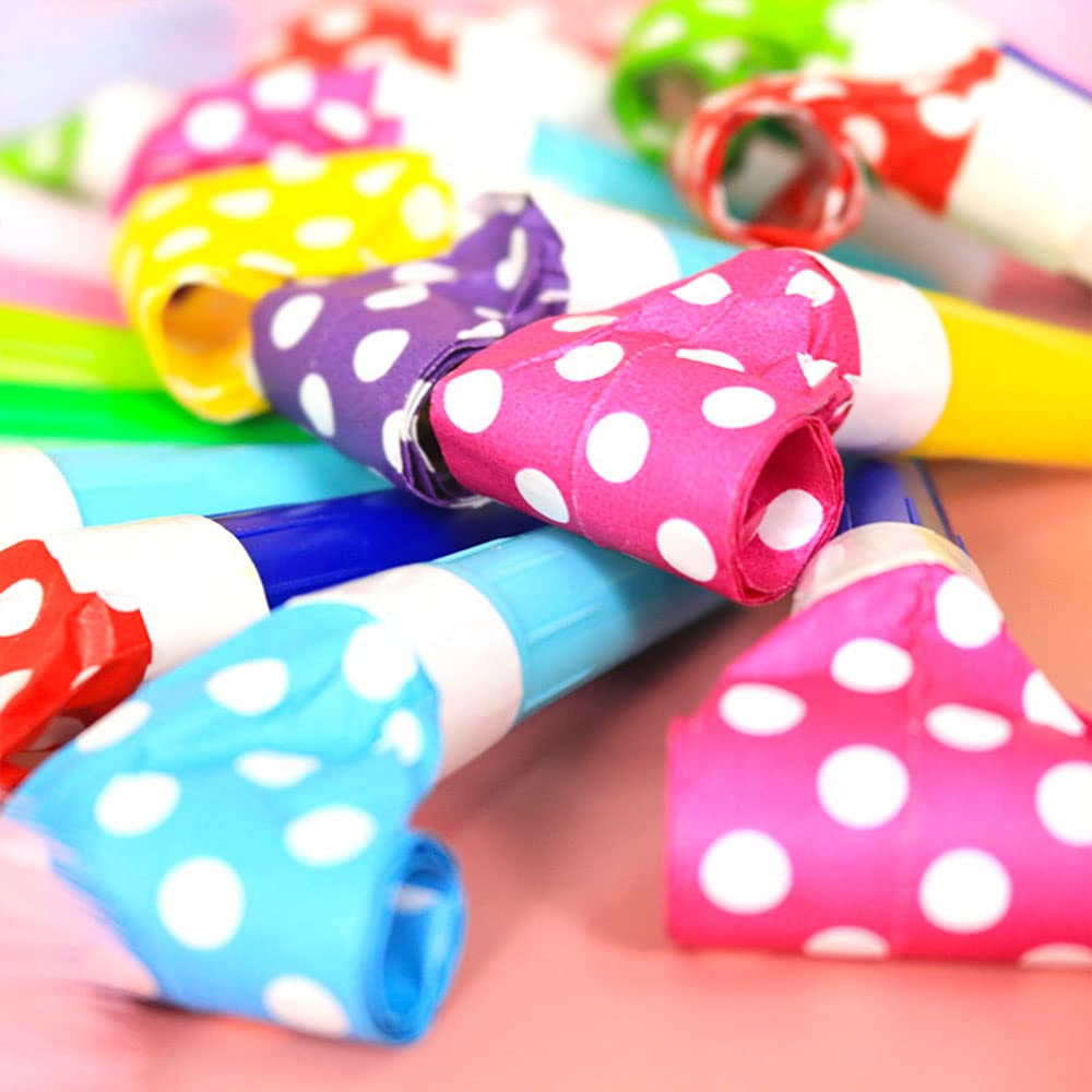YFFSFDC Silbato de animación colorido para fiestas, juguetes para eventos, juguetes para fiestas de cumpleaños, juego de 50 accesorios para niños (Patrón aleatorio)