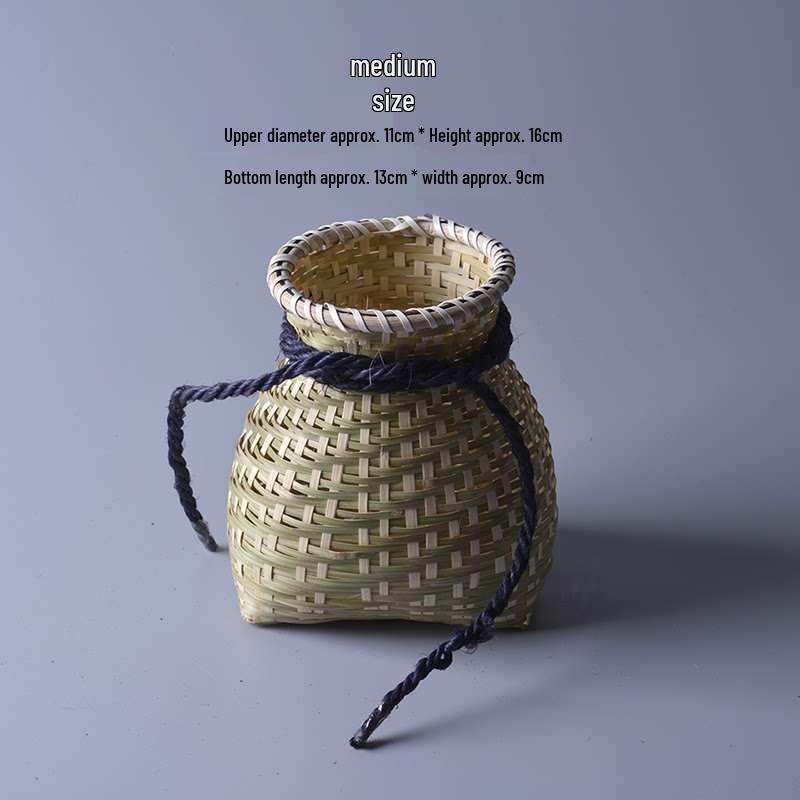 Handmade Small Bamboo Woven Basket for Tea Picking, Storage, or Artistic Dance Performance