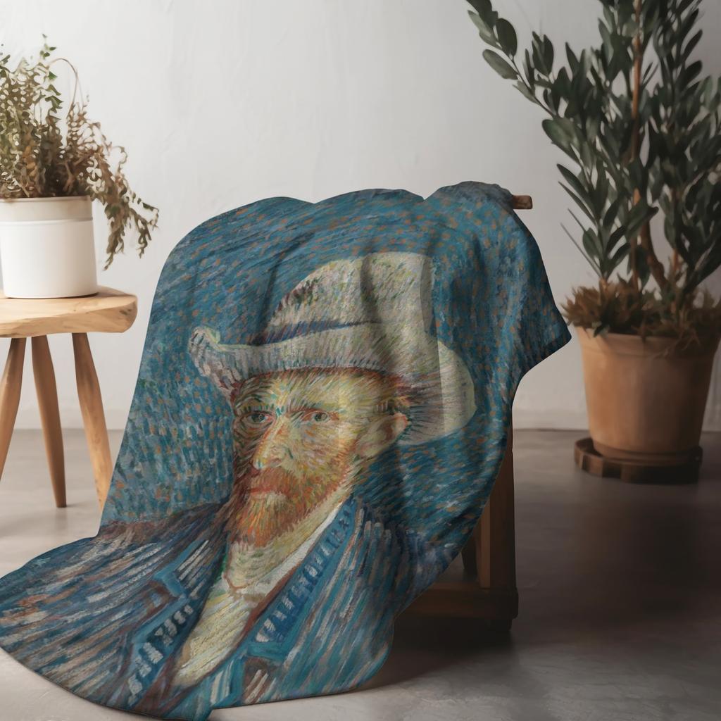 Van Gogh Famous Art Sunflowers Printed Blanket, Sofa,Bedroom,Bed Home Office Nap Blanket ,Funny Gift Thermals,Travel Blankets