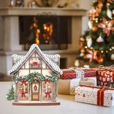 2D/Flat Xmas Shop DIY 5D DIY Diamond Art Tabletop Decorations Diamond Painting Desktop Decorations for Home Office Desktop Decor