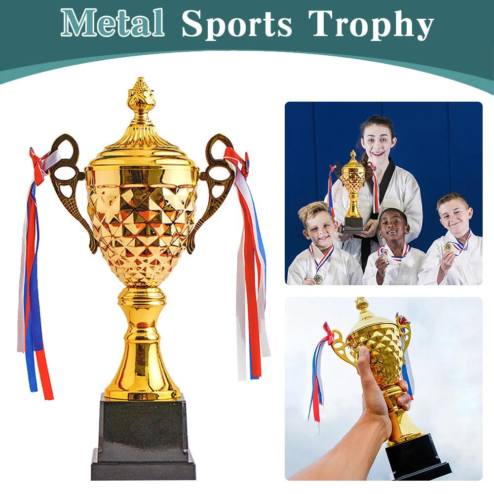 Gold Trophy Cup Football Trophy Metal Sports Trophy Winner Trophies Award Trophy for Winner Kids and Adults School Sports Meet