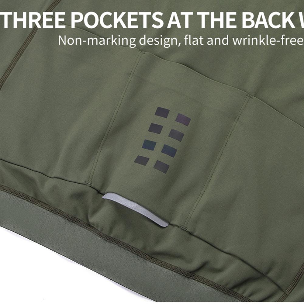 WOSAWE Podzim Zima Pánská Cyklistická Bunda Větruodolná Termální Fleecová Reflexní Dlouhý Rukáv Teplé Topy Silniční Cyklistické Oblečení