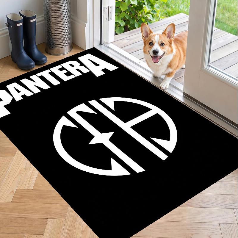 Crystal Velvet Rug with Pantera Design, Soft Non-Slip Floor Mat for Living Room Bedroom Decor