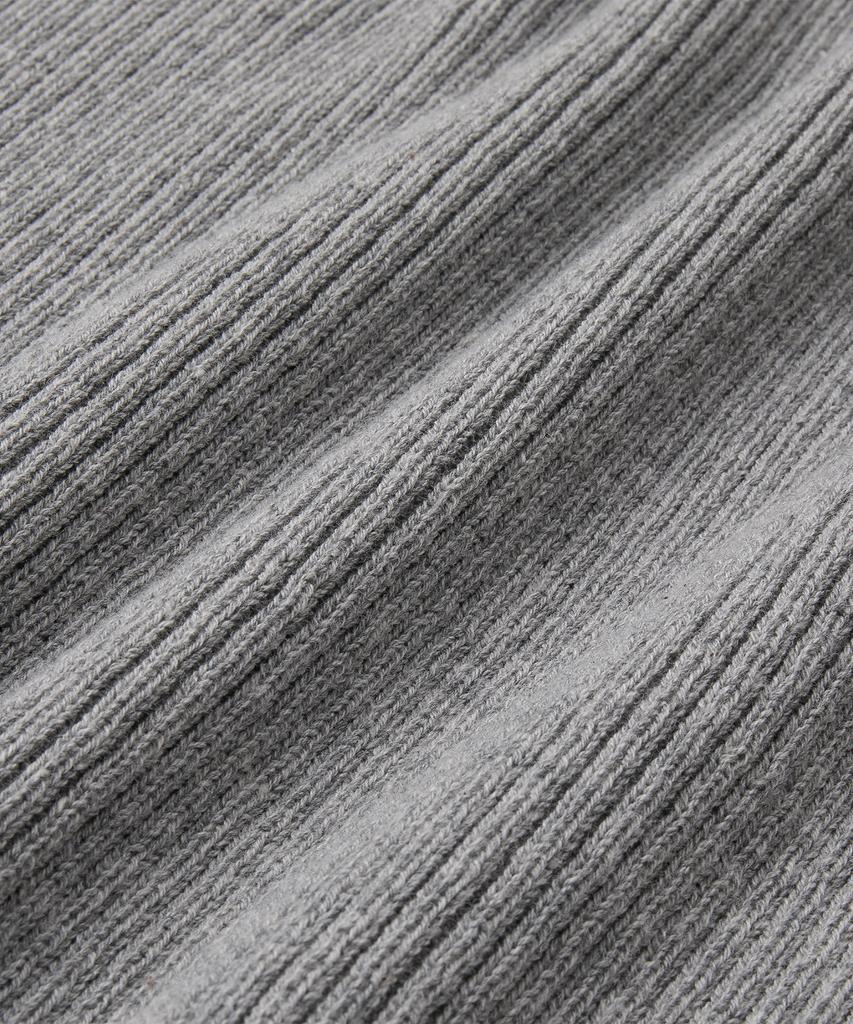 Beulaendideu Hard Twist Ribbed Henley Neck Knit [Melange Gray]