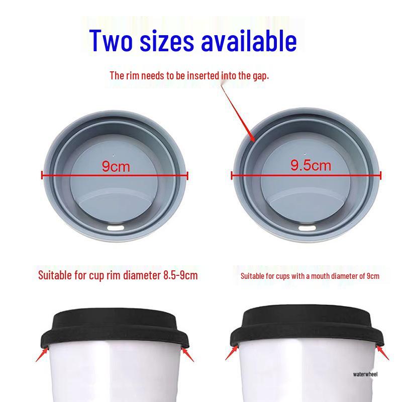 9/9.5cm Dustproof Leakproof Silicone Cup Lid, Healthy Round Cover for Mugs