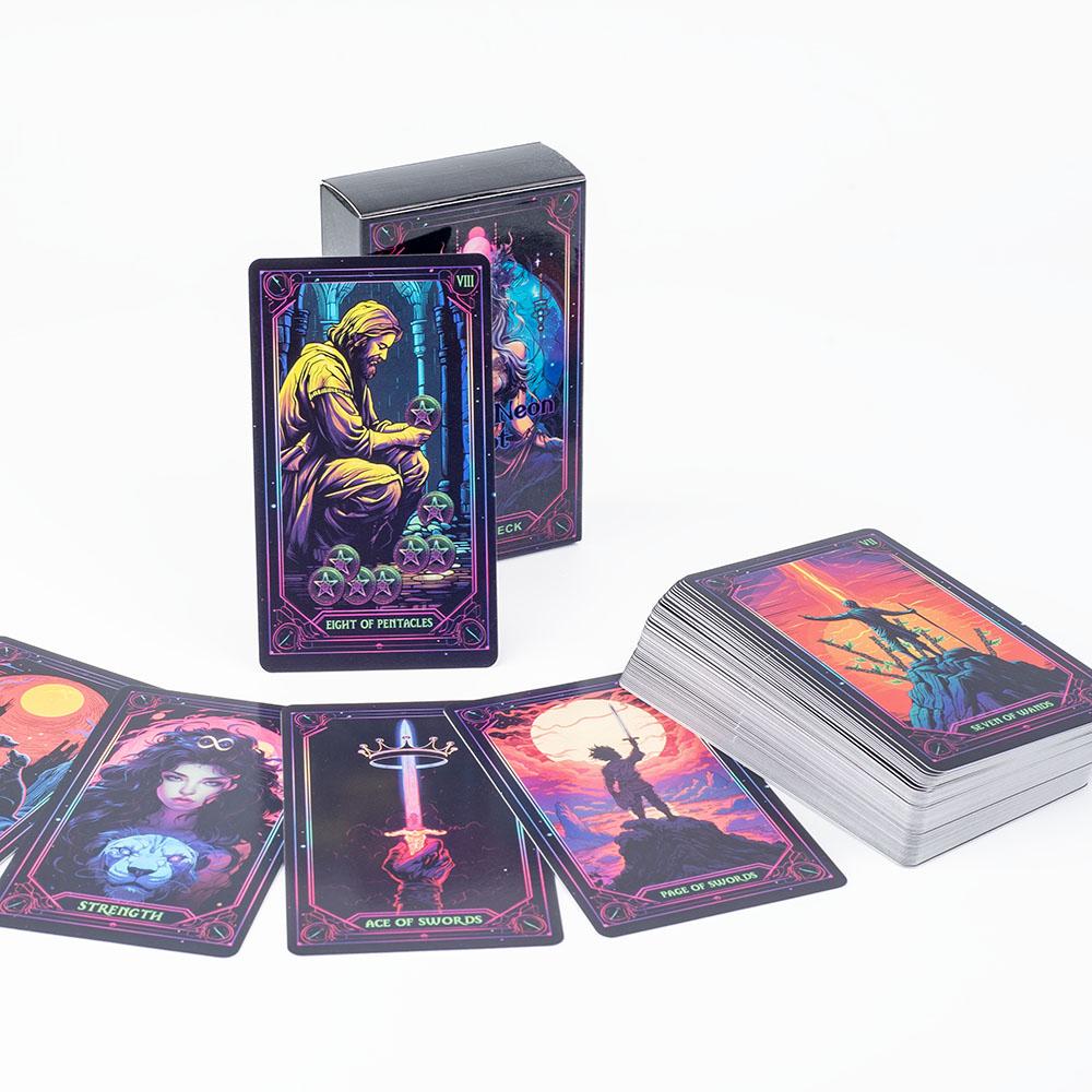 Inspiriertes Neon-Tarotkarten 10,3x6cm Englische Visions-Divinations-Edition Deck Brettspiel