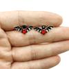 Gothic Bat Stud Earrings for Women Men Punk Red Crystal Gift Ancient Silver Color Party Gift Wholesale Jewelry Gift Women