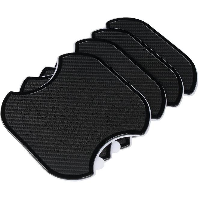4PCS Car Door Handle Cup Scratch Protector, Soft TPU 3D Carbon Fiber Pattern Door Handle Paint Guard Protective Shield Sticker for Most Vehicles (M)