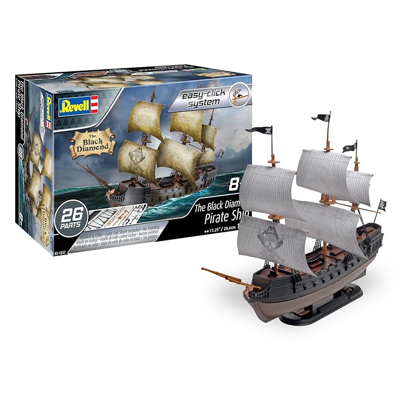 

level 2 easy click model kit black diamond pirate ship 1/350 scale model