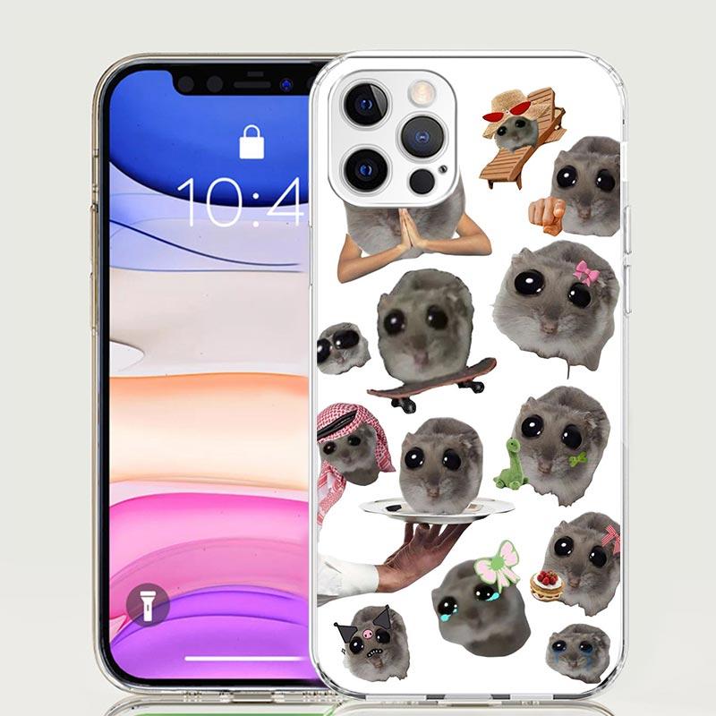 

Funny Sad Hamster Meme Phone Case For iPhone 17 Air 16 15 Plus 11 14 Pro Max 13 Mini 12 7 8 + SE Pattern Art Customized Cover 17 iPhone 13 Pro Max