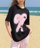 RONRON Back Heart Stitch Pocket Banding Pants Soft Pink