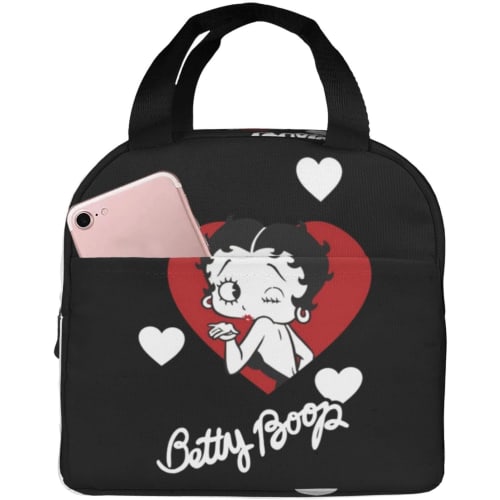 Asamike Lunch Bag, Cute and Stylish Betty Boop Lunch Box with Pockets, Insulated and Insulated, Perfect for Commuting, School, Picnics, and More. Unis