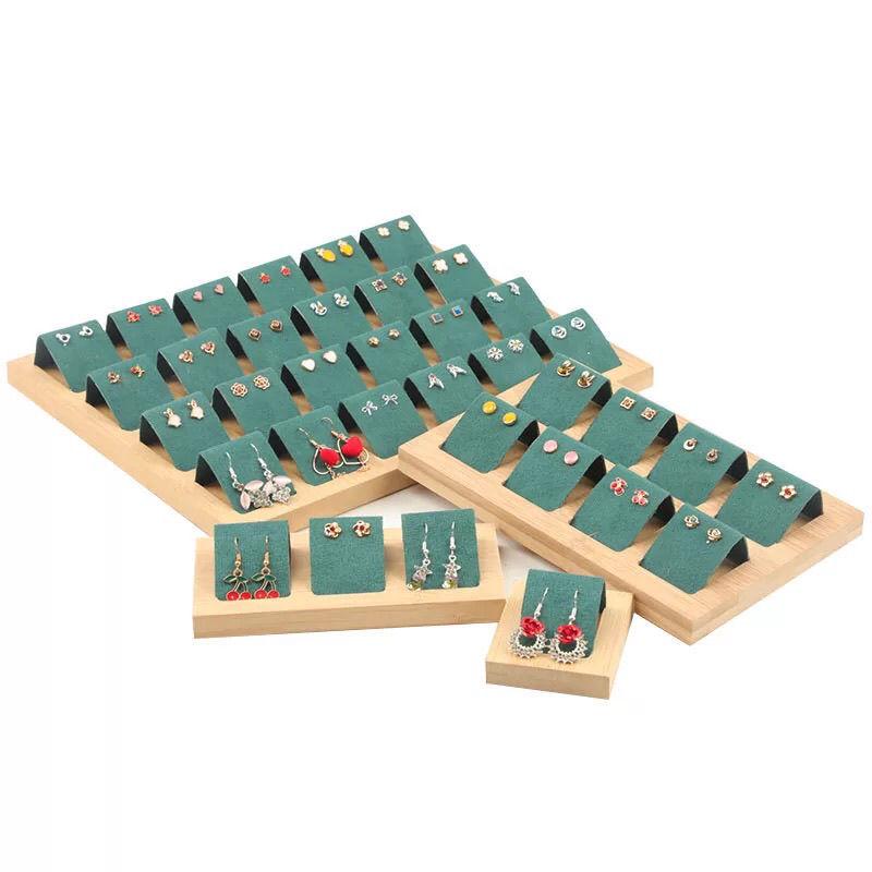 Tavă și suport mobil pentru afișarea cerceilor din bambus