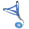 Dog Cat Harness Collar Leash Fashion Bones Paws Print Safety Traction Rope
