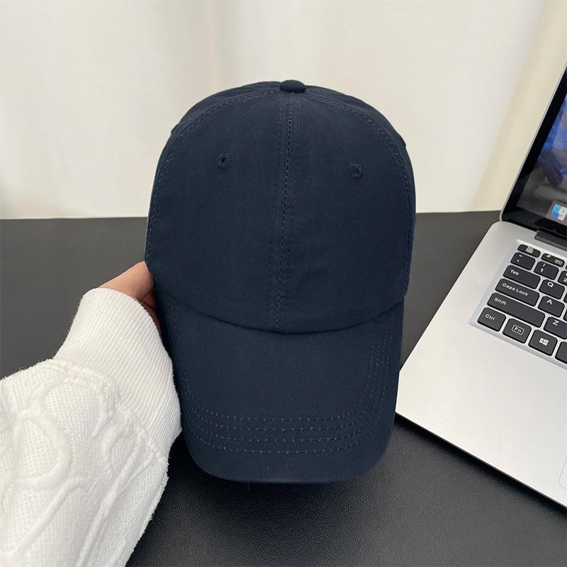Hat Men's big head circumference cap Summer wide brim versatile face small visor Solid color baseball cap Women