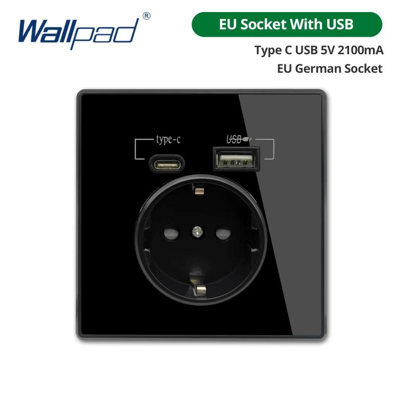Presa con Interfaccia Tipo-C, Pannello Acrilico Standard EU Francese Standard Tedesco Presa Standard Francese con USB