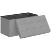Folding Storage Ottoman Bench Footrest With Lid 76L X 38W X 38H Cm Light Gray