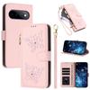 For Google Pixel 11 Pro XL 10A 10 9 9A 8 Sparkling Butterfly Zip Wallet Card Phone Case Lanyard Leather Flip Purse Holder Cover
