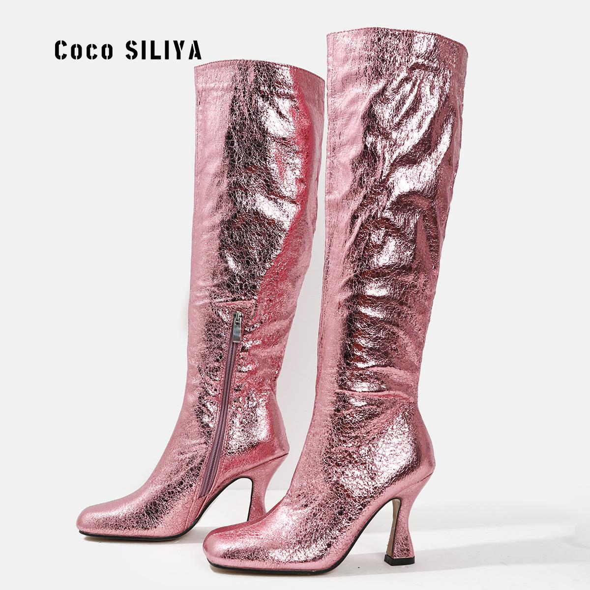 

Зимние высокие сапоги женские головные сапоги детские тонкий каблук высокий каблук женские сапоги не падают 43 розовый