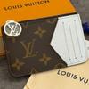 Used New Rare Monogram Portefeuille Card Holder Romy Silver Mini Wallet