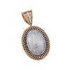 Natural Dendrite Opal 925 Solid Sterling Silver Gift TwoTone Pendant 1.50" a0Z03