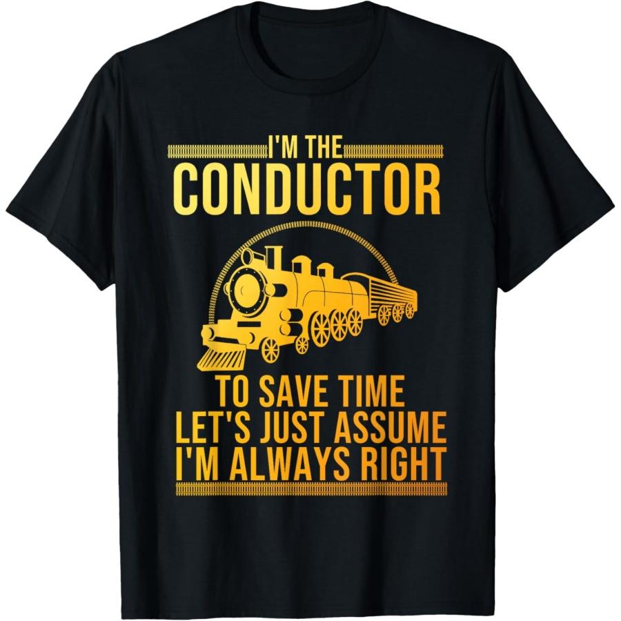 Funny Train Conductor Art For Men Women Railway Train Lover T-Shirt XXXXXL чёрный