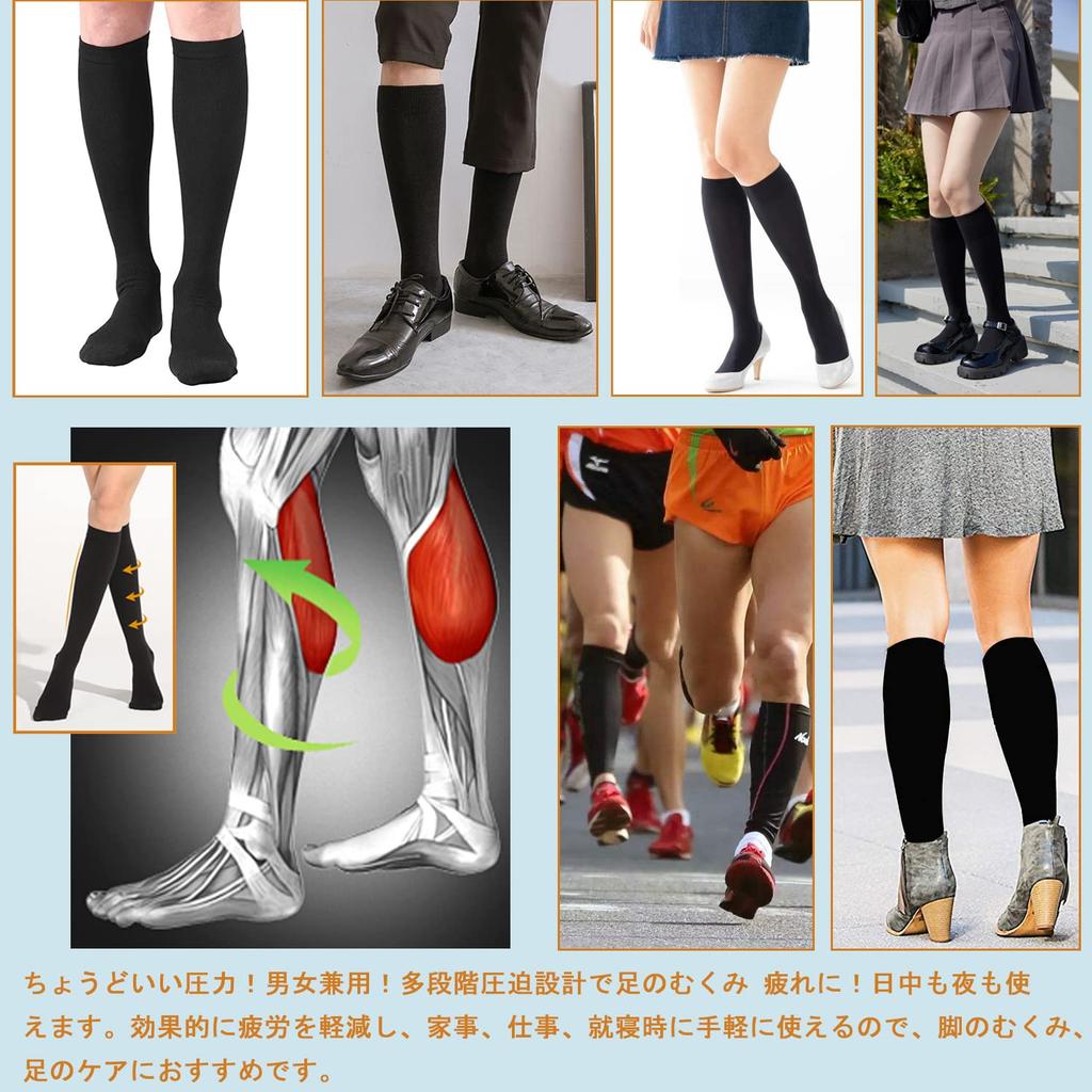 set of compression moderate high socks for men and compression business elastic unisex [MOOKISOO] Expert-supervised 3-pair socks, tightening, women,