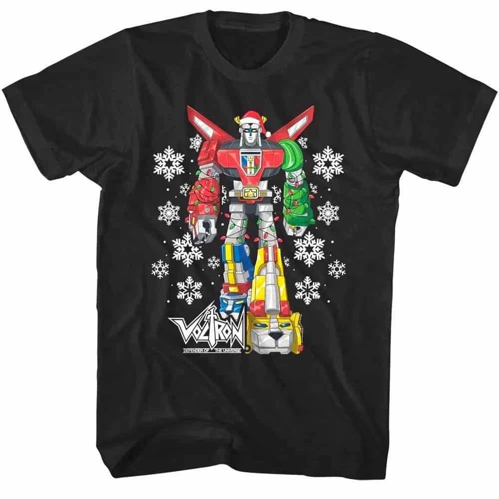 Voltron Lionforce Snowflakes Men s T Shirt Christmas Xmas Legendary Defender XS