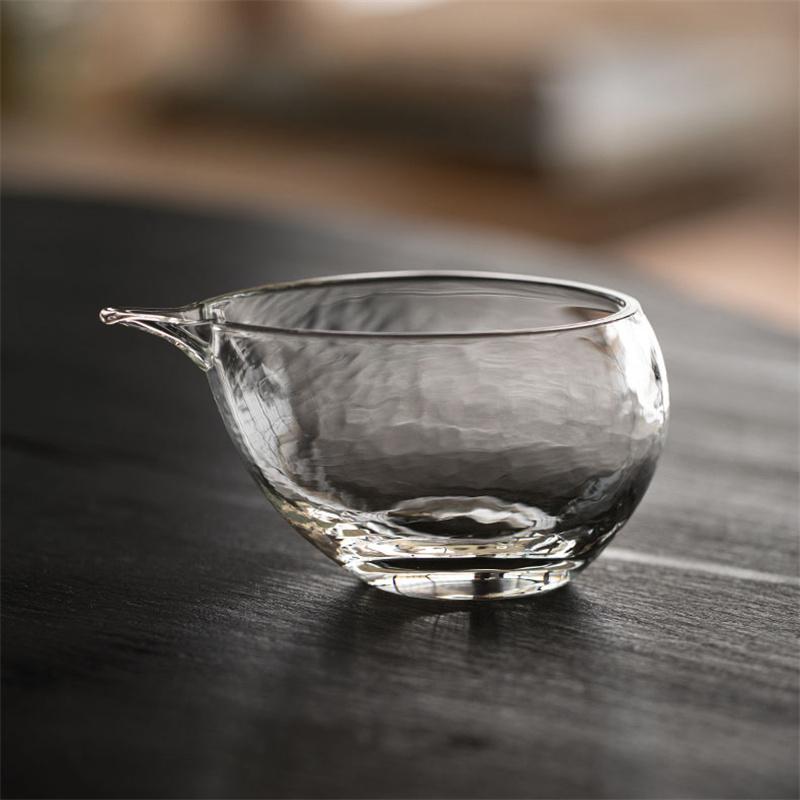 Japanese Style Handmade 160ml Hammer Eagle Beak Glass Tea Pitcher Fair Mug Kungfu Tea Set ChaHai