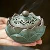 Brûleur d'encens en céramique Figurine de lotus Porte-bobine d'encens Encensoir pour décoration Maison de thé