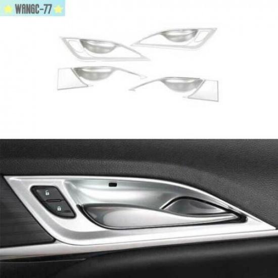 4X For Cadillac CT4 -22 Silver Steel Inner Door Handle Bowl Frame Trim