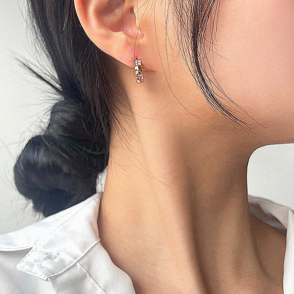 14K G.F. Omelette One-Touch Ring Earrings Ea3145