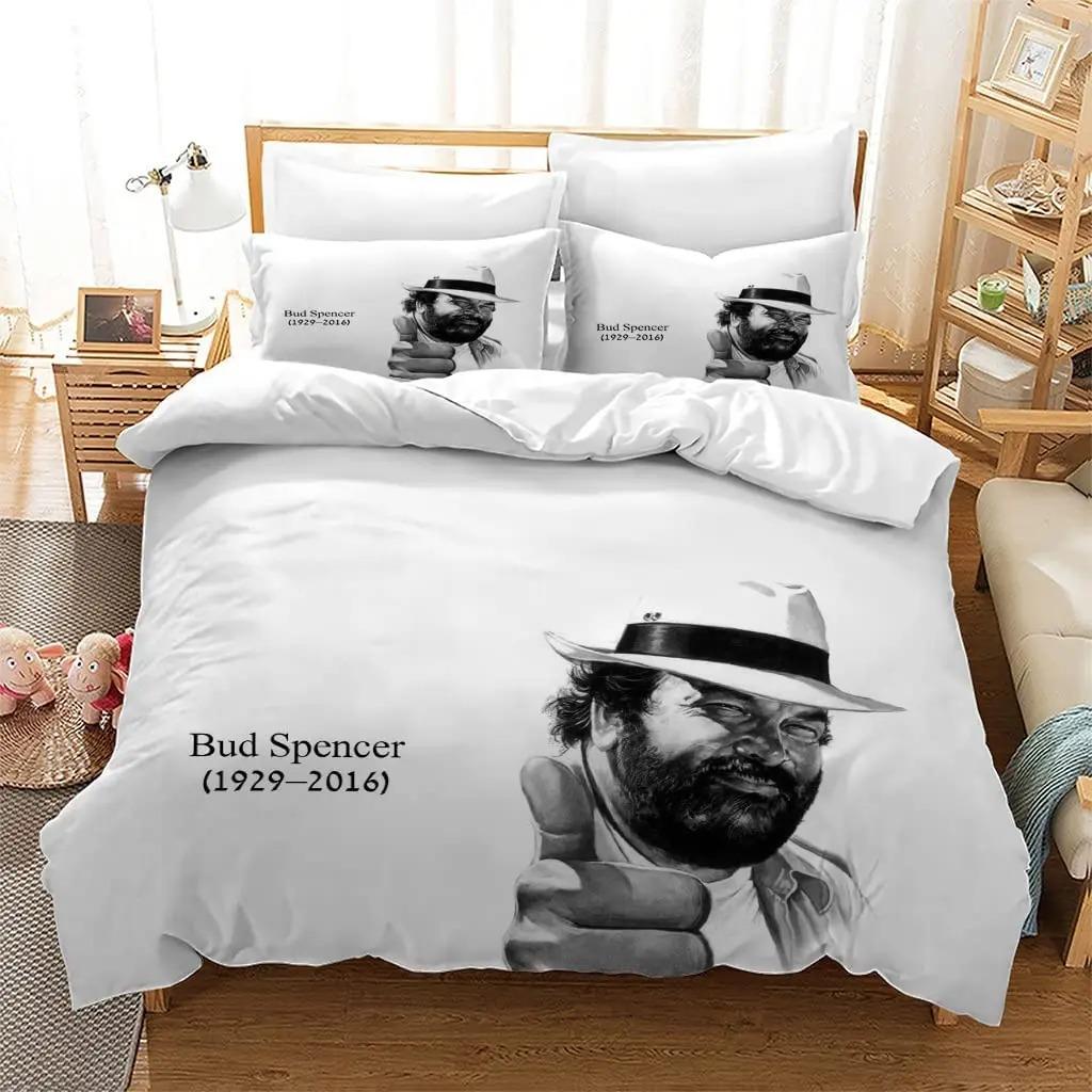 Folia do druku 3D Bud Spencer & Terence Hill Pościel Pojedyncza/Bliźniacza/Pełna/Królowej/Króla Rozmiar Sypialnia dla dorosłych Poszewki na kołdrę Zestawy Prezent Anime
